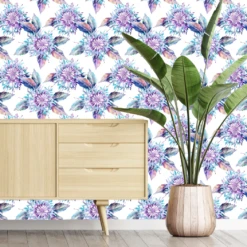 Purple Hue Floral Wallpaper