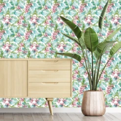 Aqua Feather Wallpaper