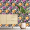 Tropical Floral Zebra Wallpaper