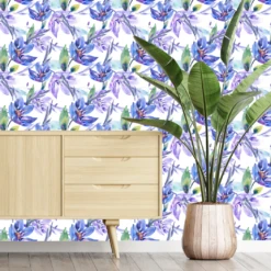 Blue Moods Floral Wallpaper