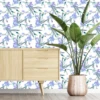 Dainty Blue Floral Wallpaper