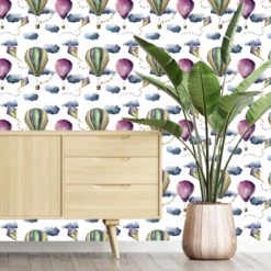 Stormy Hot Air Balloon Wallpaper