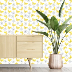 Mellow Yellow Butterfly Wallpaper