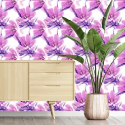 Poppin Purple Floral Wallpaper