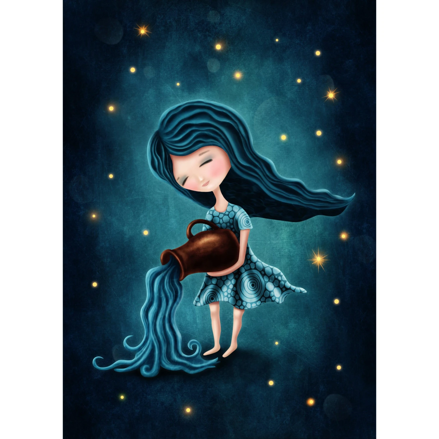 Zodiac Star Sign Aquarius Wall Art - Image 2