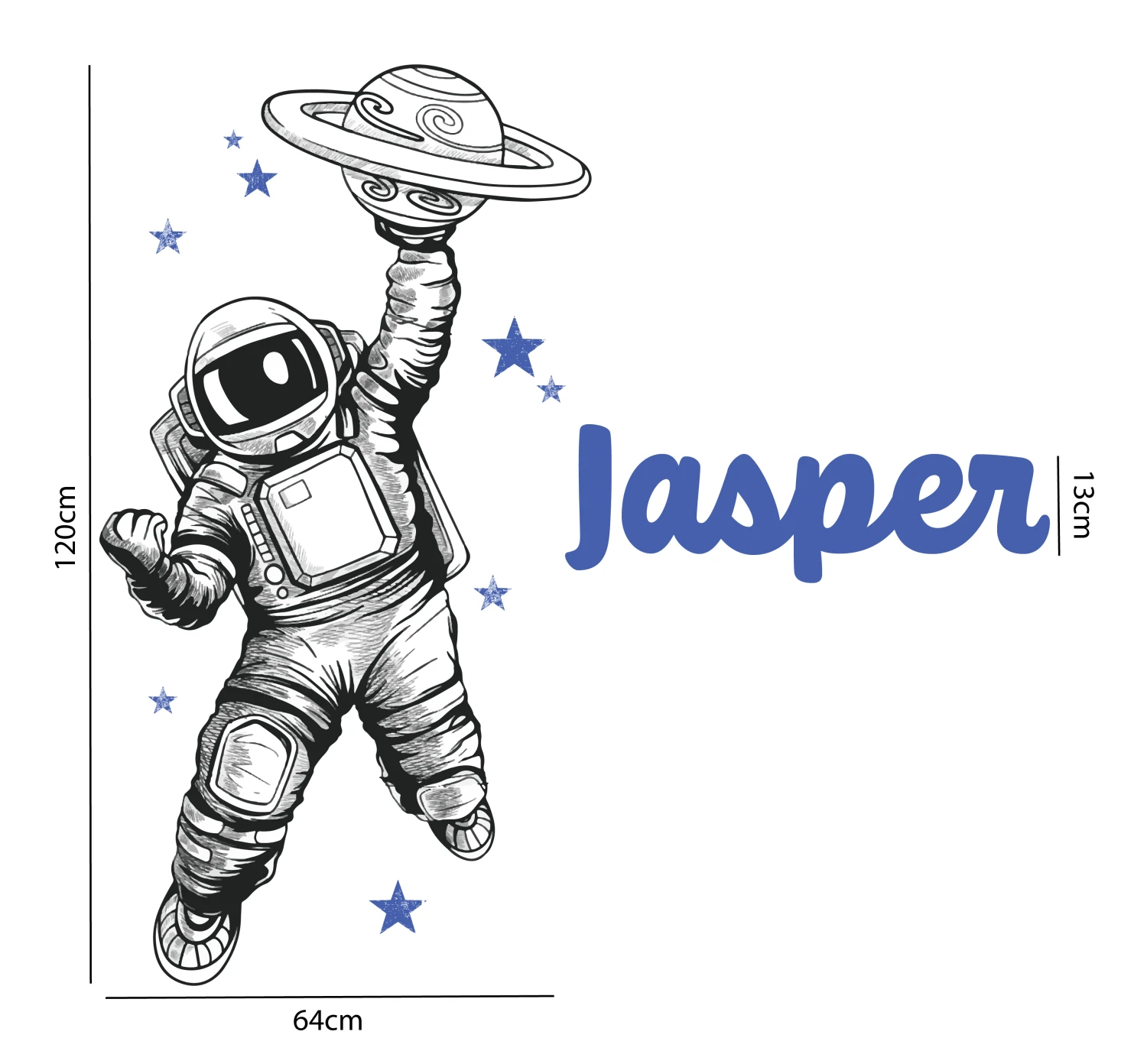 Captain Space 'Personalised' Wall Decal Set (6 Colours) - Image 7