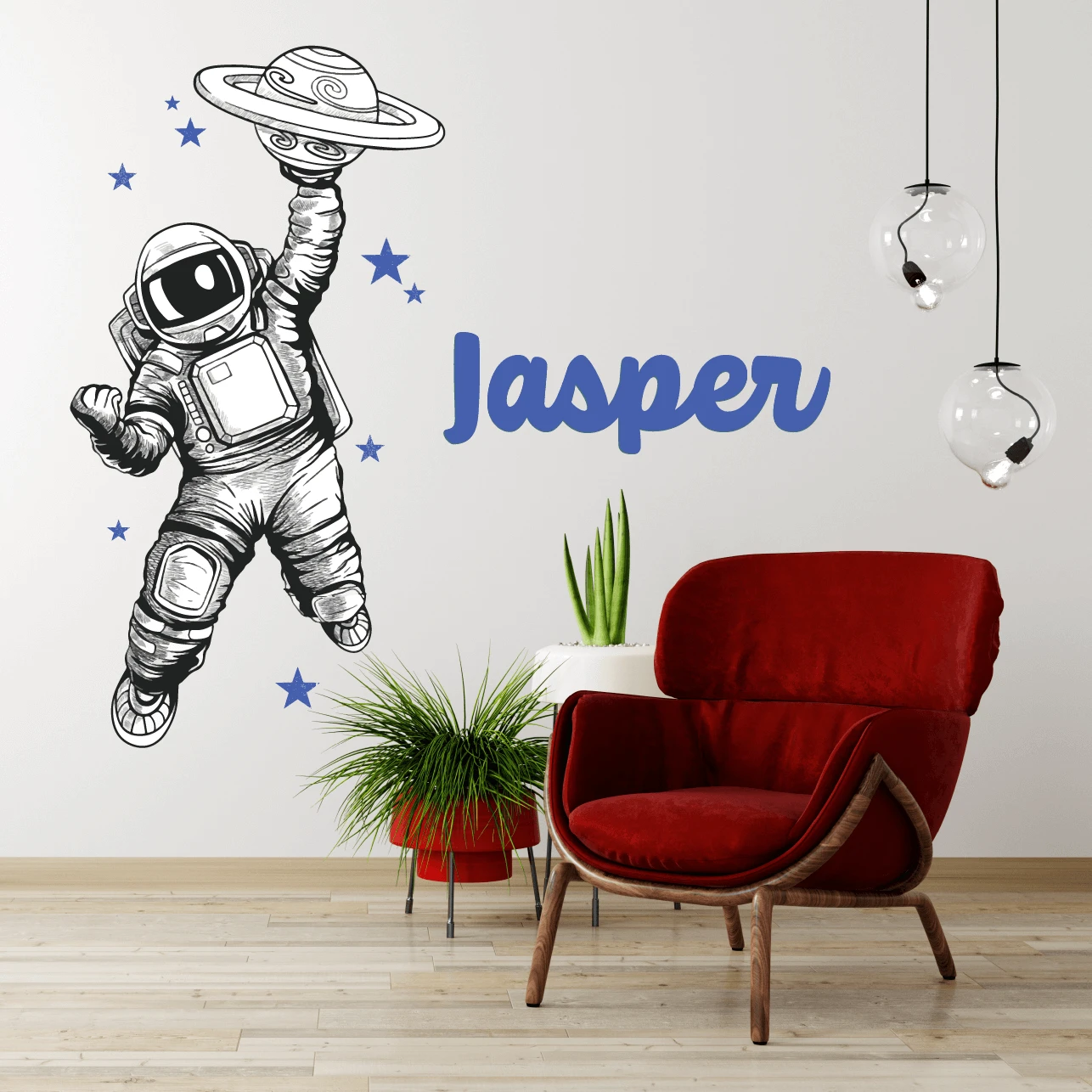 Captain Space 'Personalised' Wall Decal Set (6 Colours)