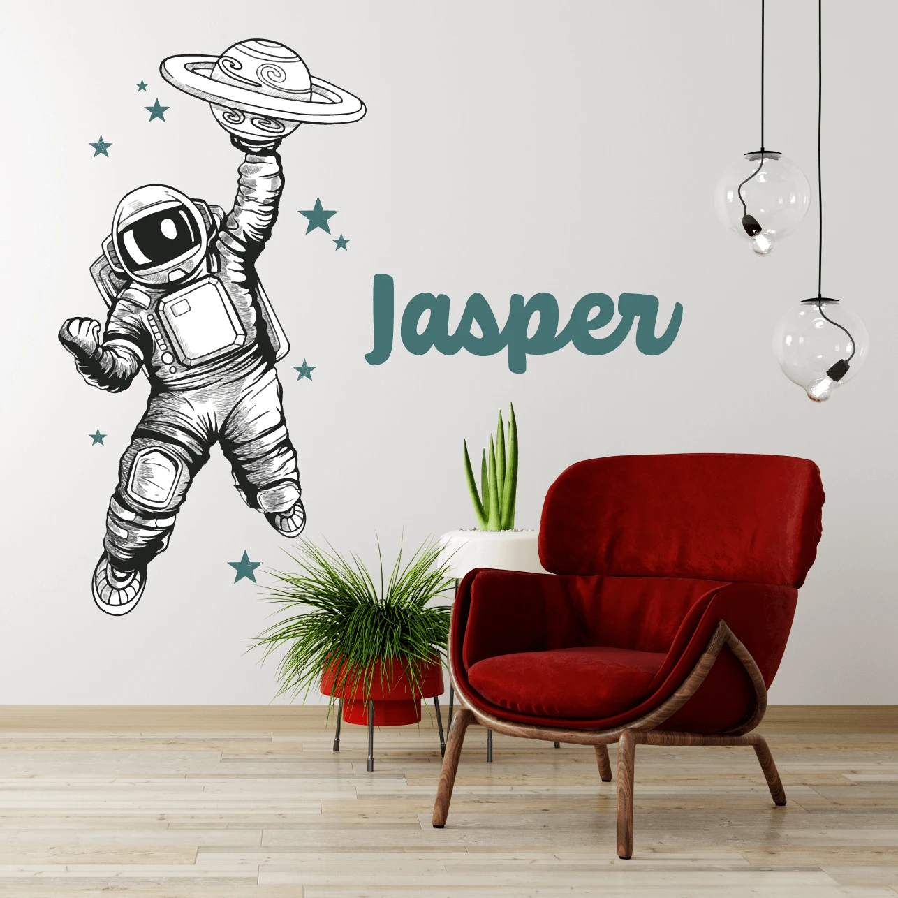 Captain Space 'Personalised' Wall Decal Set (6 Colours) - Image 6