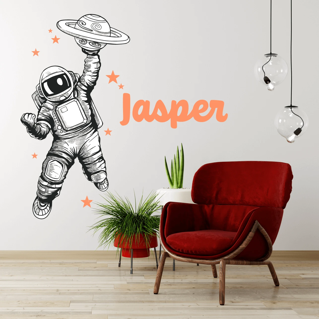 Captain Space 'Personalised' Wall Decal Set (6 Colours) - Image 4