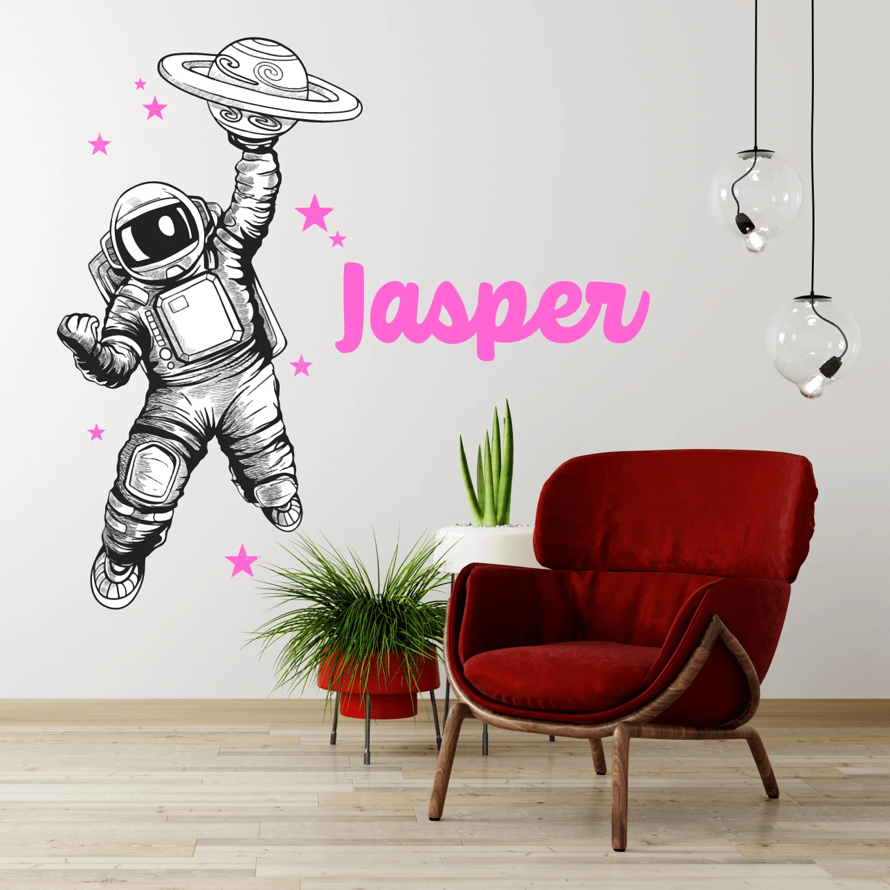 Captain Space 'Personalised' Wall Decal Set (6 Colours) - Image 2