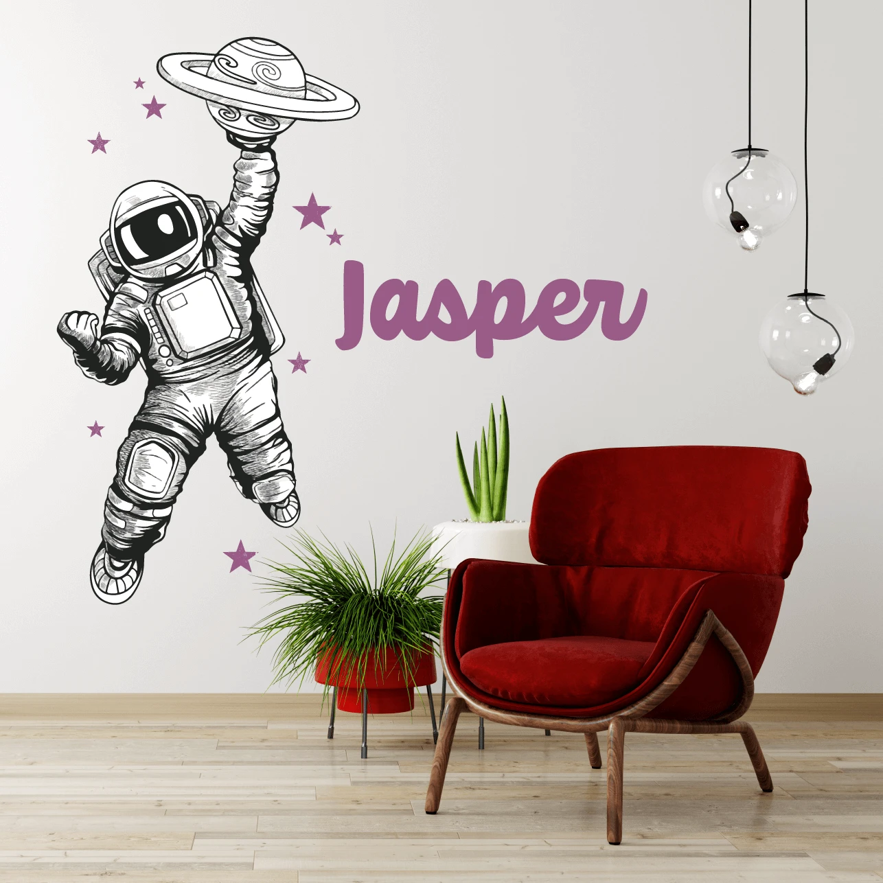 Captain Space 'Personalised' Wall Decal Set (6 Colours) - Image 5