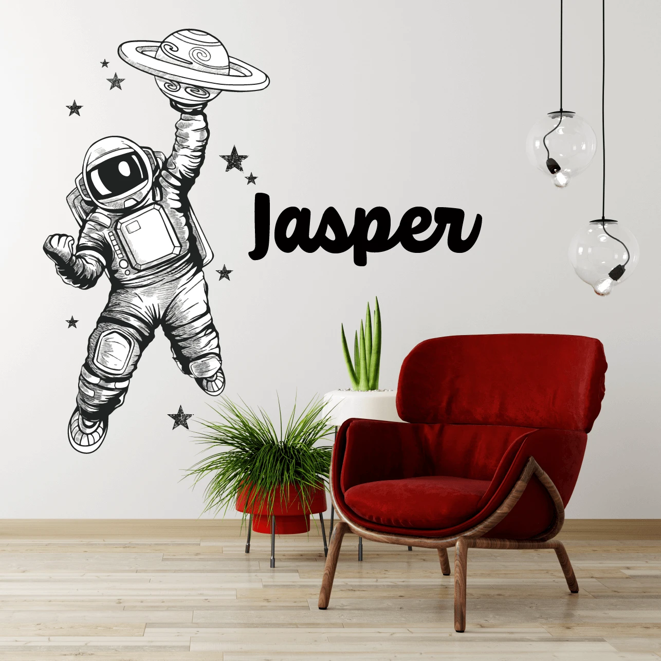 Captain Space 'Personalised' Wall Decal Set (6 Colours) - Image 3