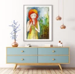 Bonnie Red Watercolour Wall Art