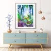 Birch Forest Watercolour Wall Art