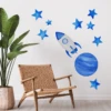 Blue Space Wall Decal Set