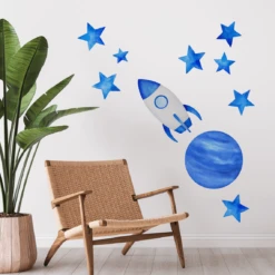 Blue Space Wall Decal Set
