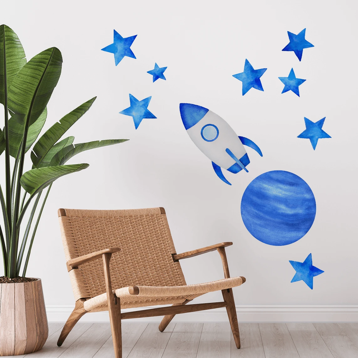 Blue Space Wall Decal Set