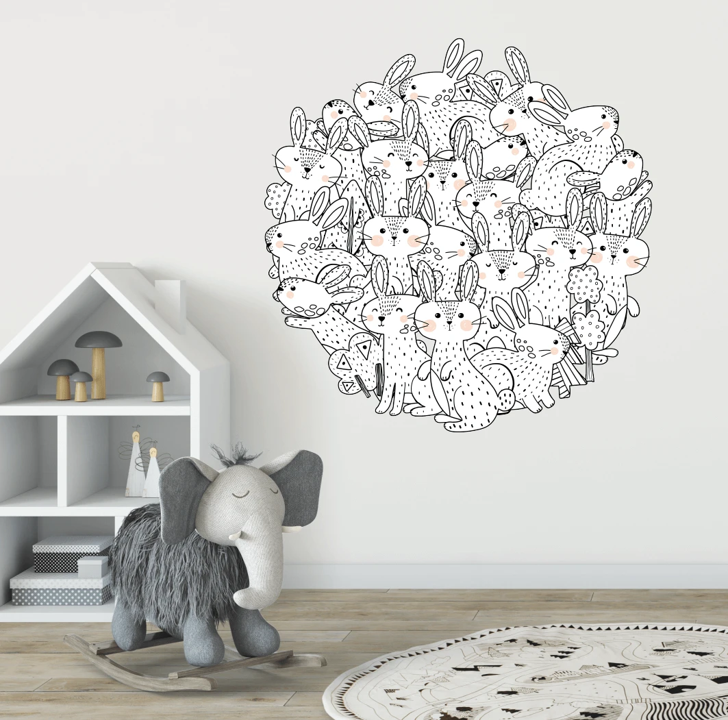 Bundle Of Bunnies Wall Decal