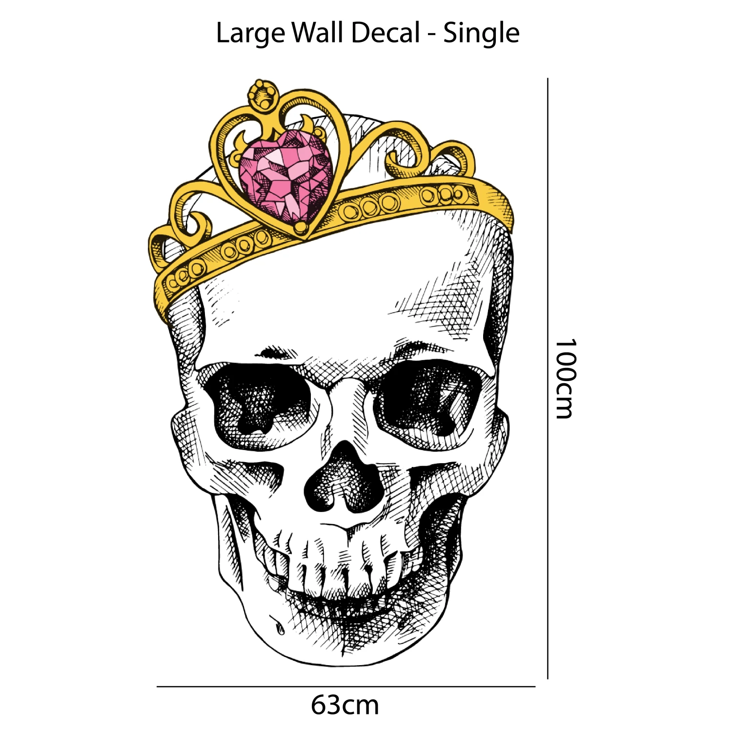 Debutante Skull Wall Decal - Image 3