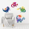 Fire Dragon Wall Decal Set