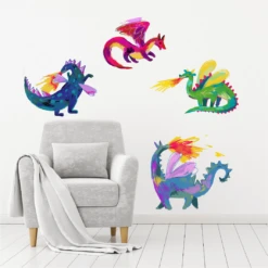 Fire Dragon Wall Decal Set