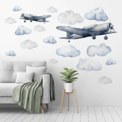 Fly High Plane Wall Decals Set