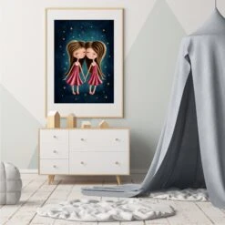 Zodiac Star Sign Gemini Wall Art