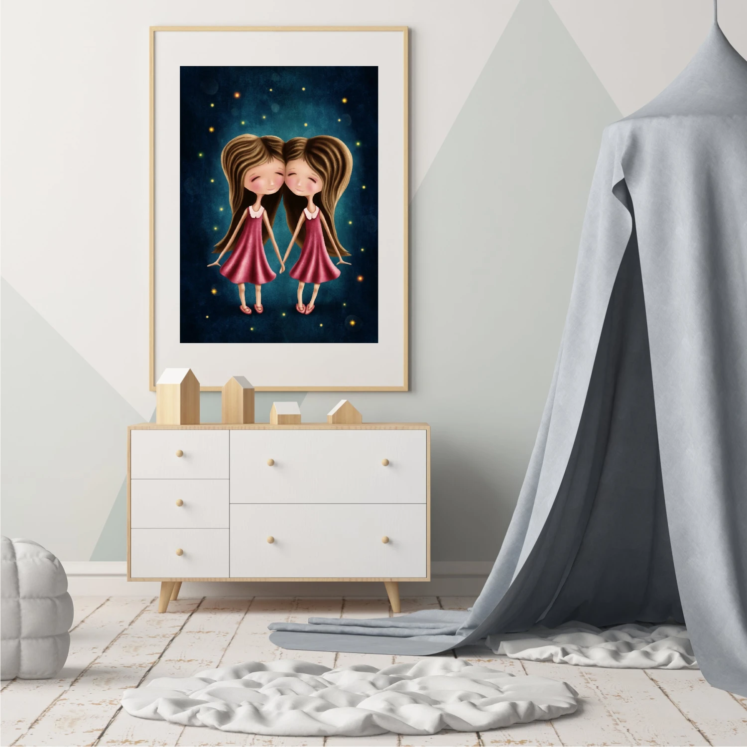 Zodiac Star Sign Gemini Wall Art