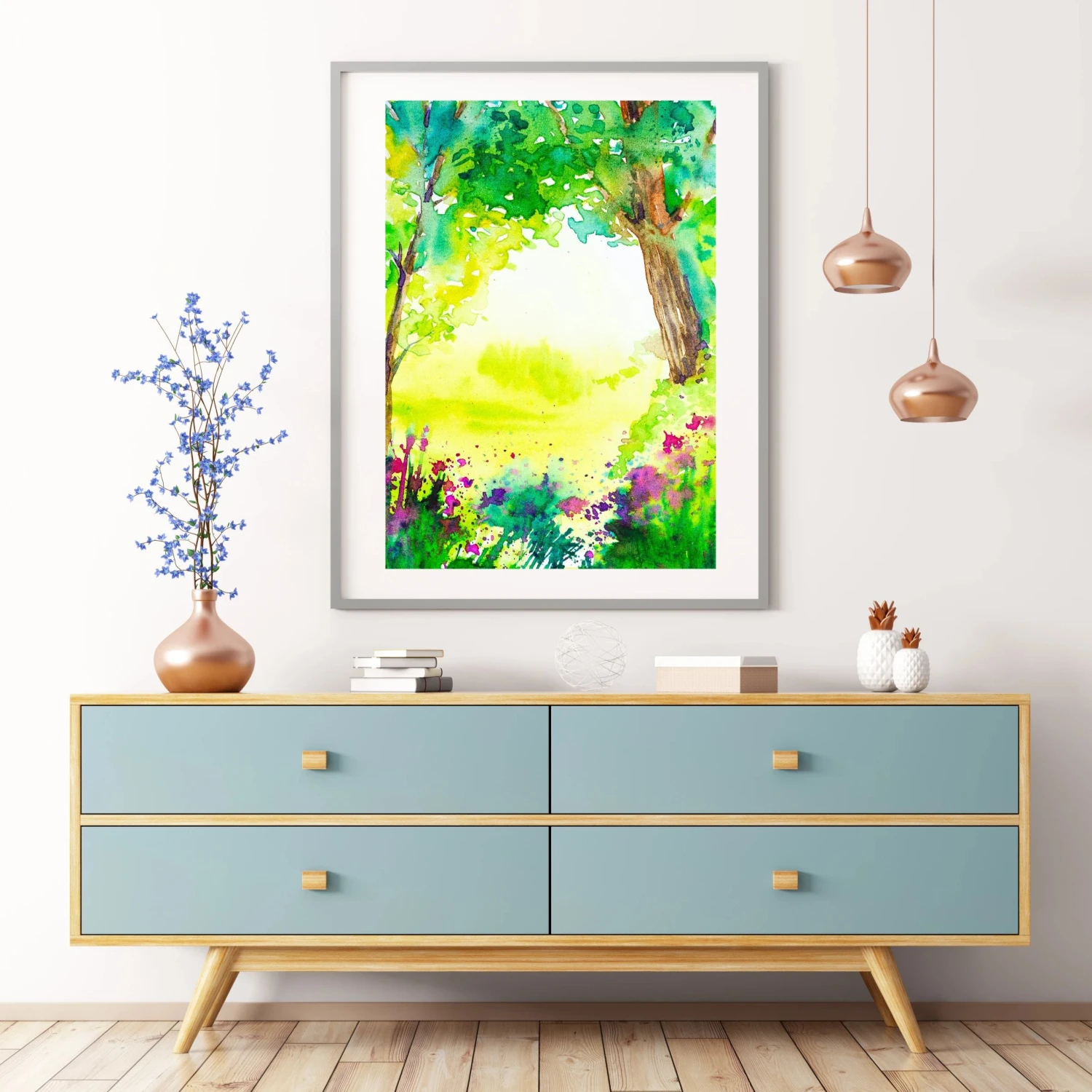 Green & Gold Garden Wall Art