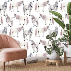 White Night Unicorn Wallpaper