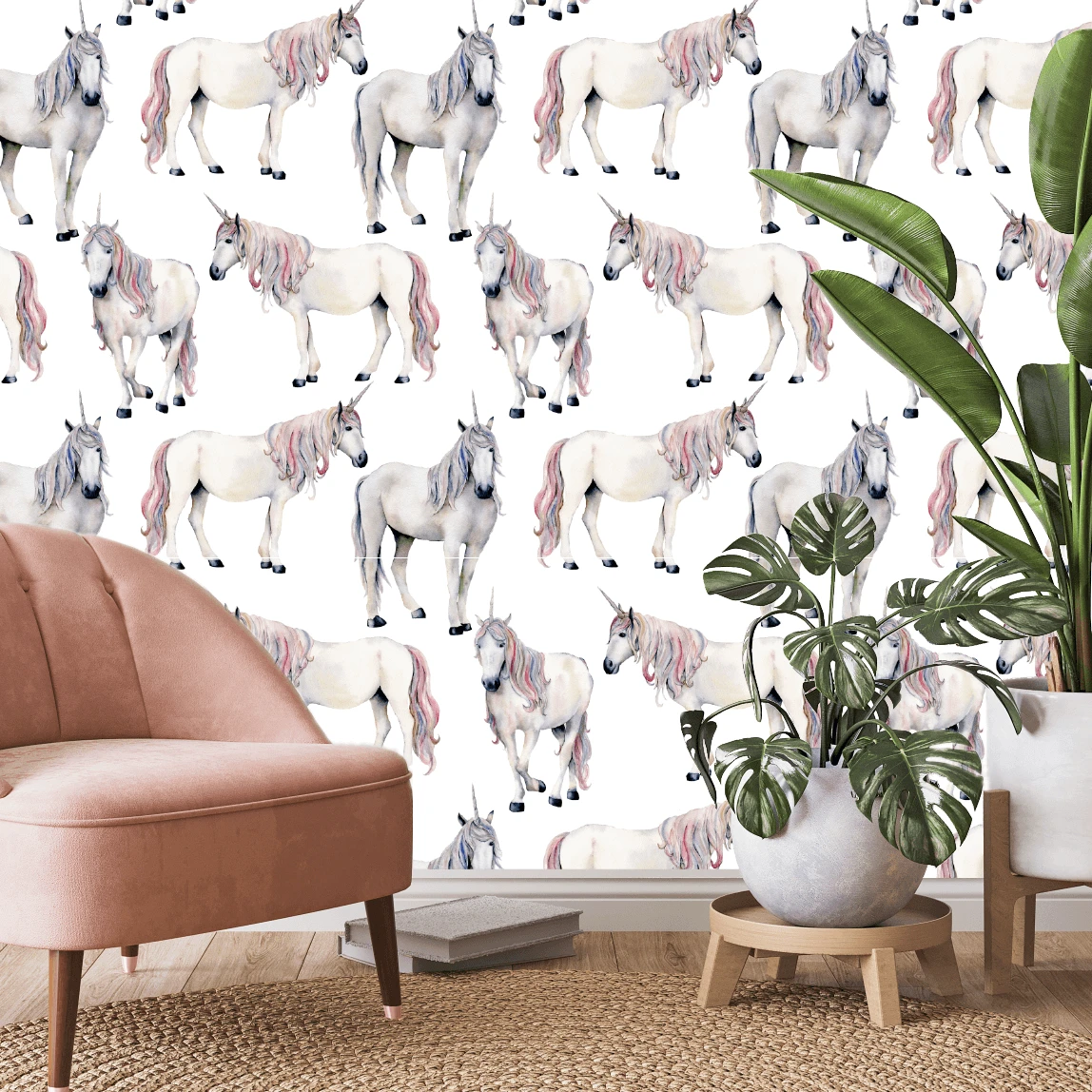 White Night Unicorn Wallpaper