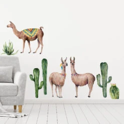 Prickly Desert Llama Wall Decal Set