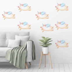 Unicorn Pigs Might Fly Wall Decal Set