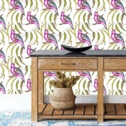 Pink Galah With Leaves Wallpaper
