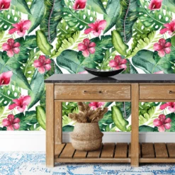 Tropical Pink Hibiscus Wallpaper