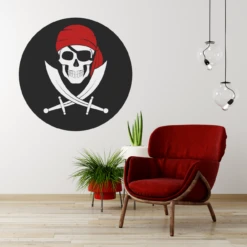 Pirate Skull And Crossbone Wall Decal (3 Colours)