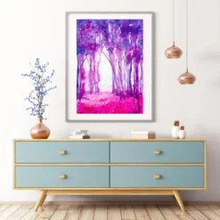 Plum Forest Watercolour Wall Art
