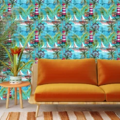 Tropical Sail Boat Wallpaper