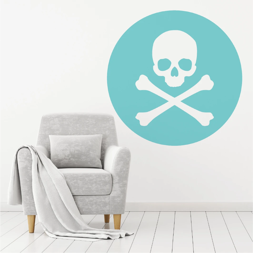 Skull And Crossbone Wall Decal (12 Colours)
