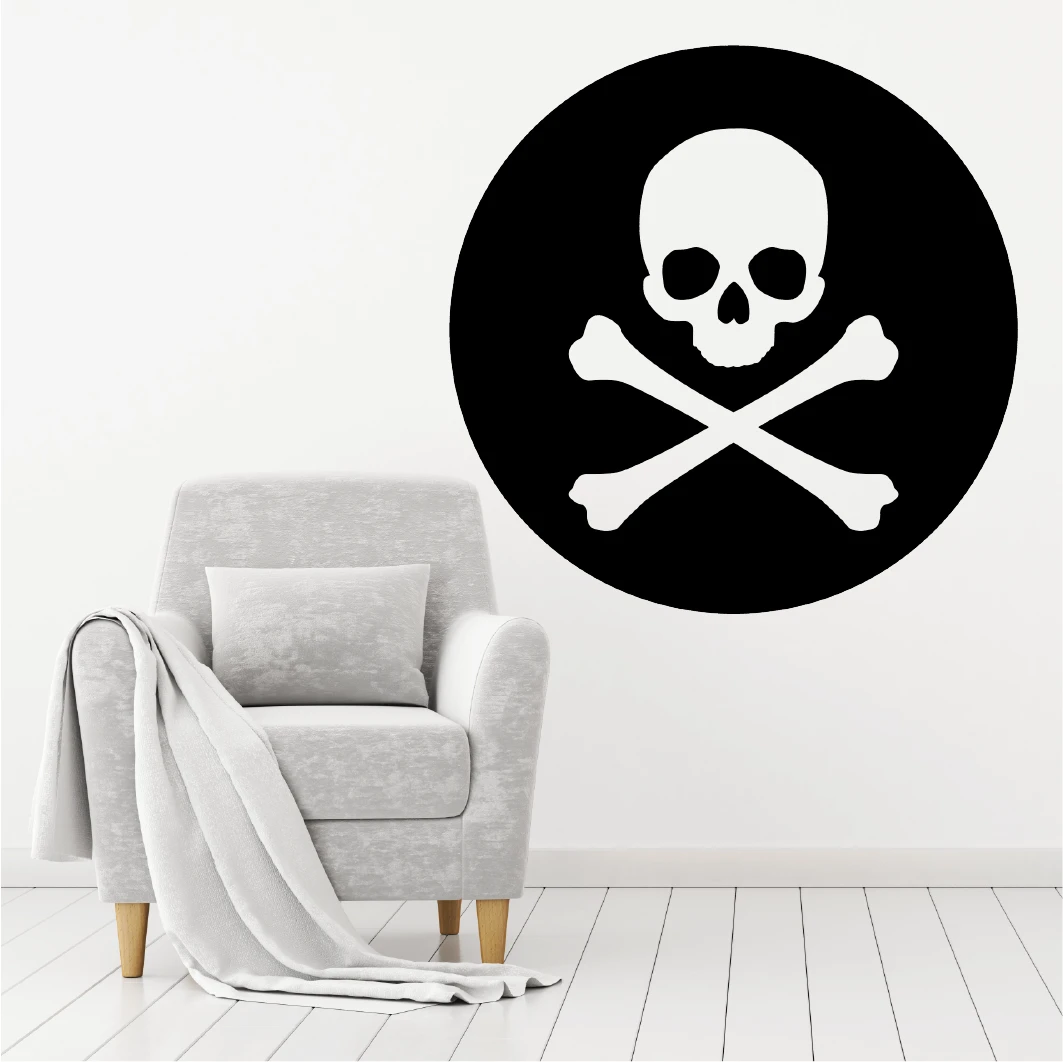 Skull And Crossbone Wall Decal (12 Colours) - Image 10