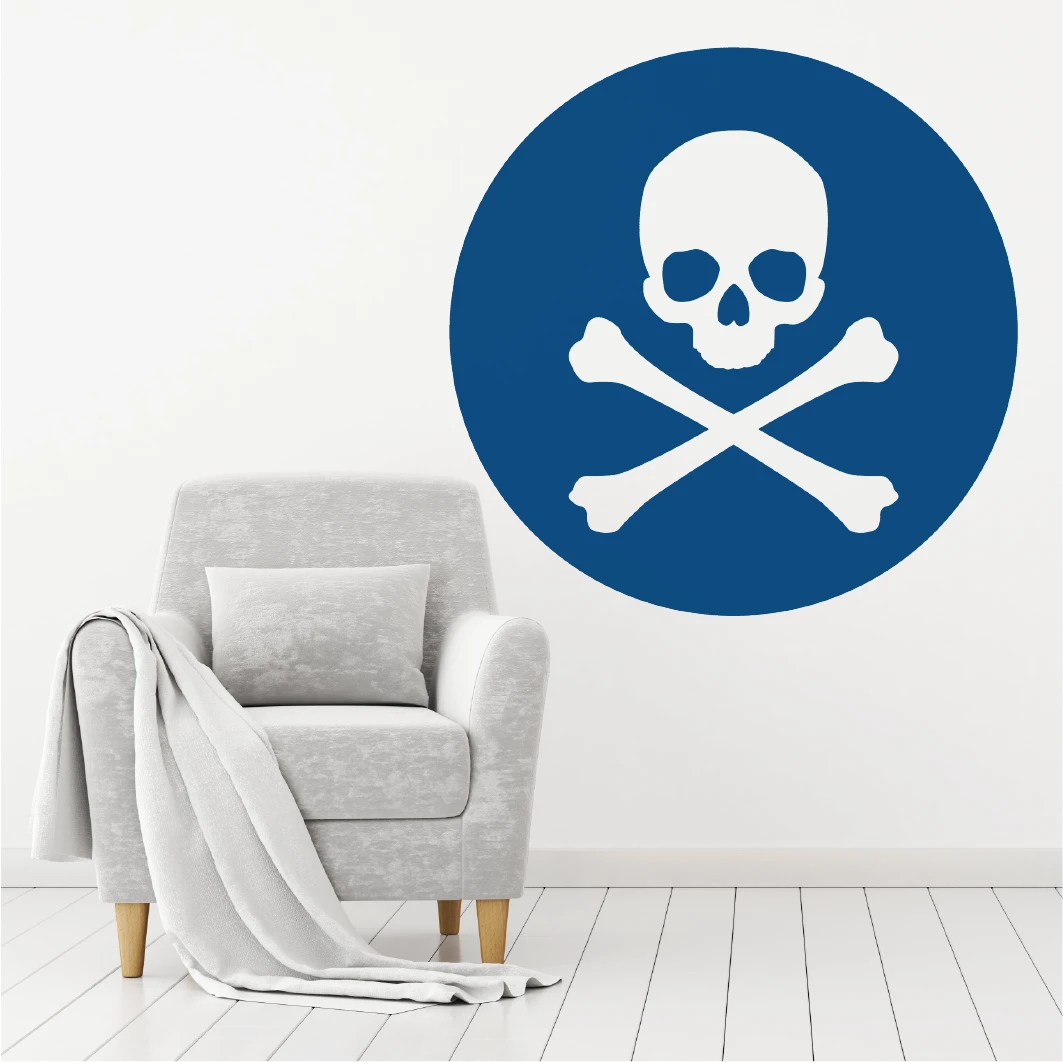 Skull And Crossbone Wall Decal (12 Colours) - Image 9