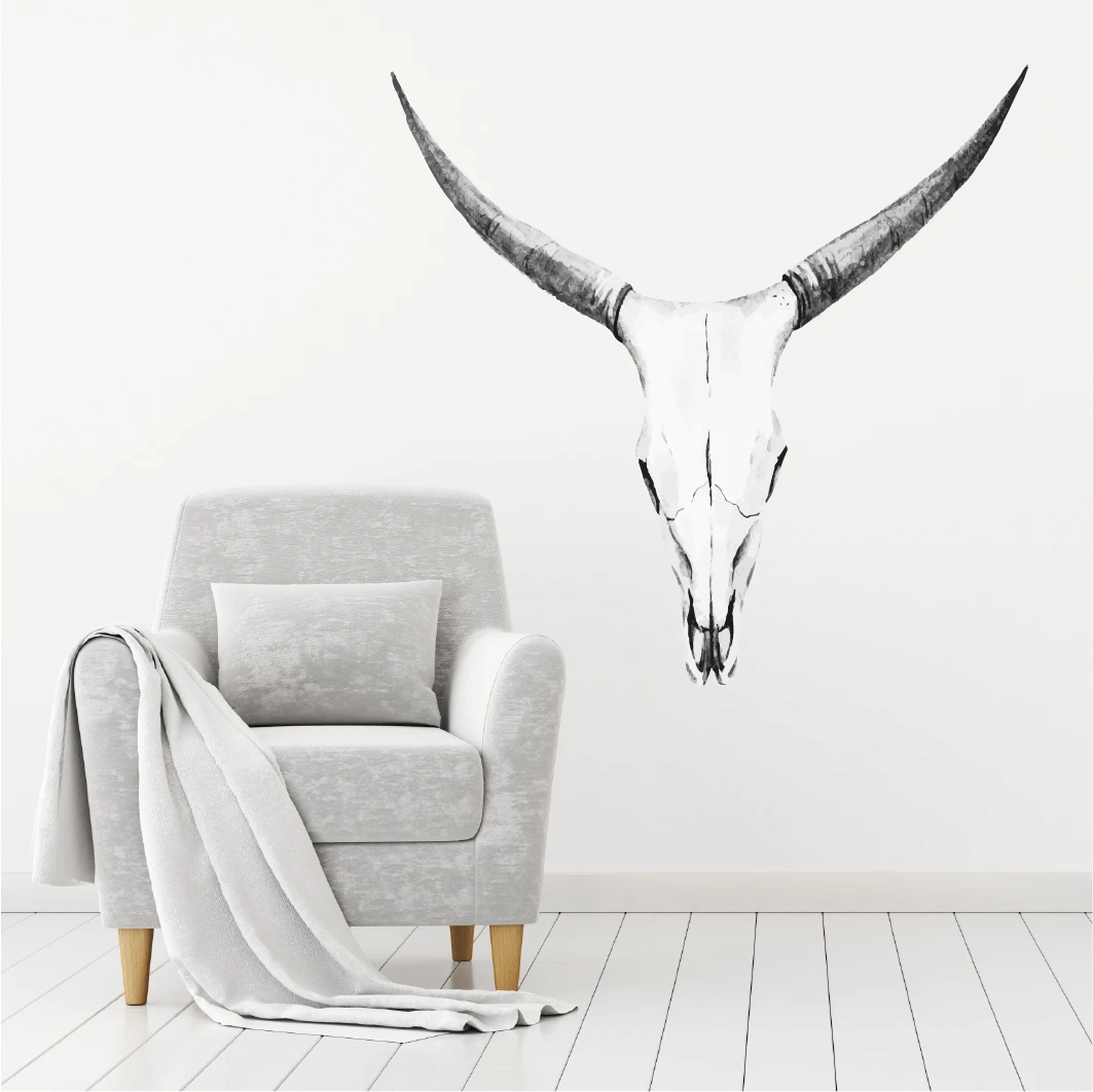 Bovine Beast Skull Wall Decal