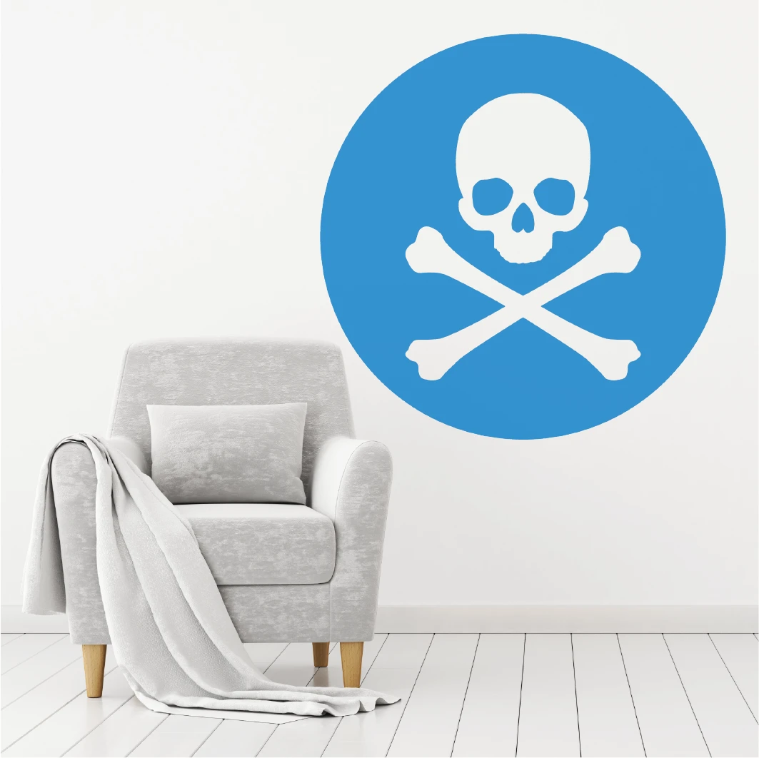 Skull And Crossbone Wall Decal (12 Colours) - Image 6