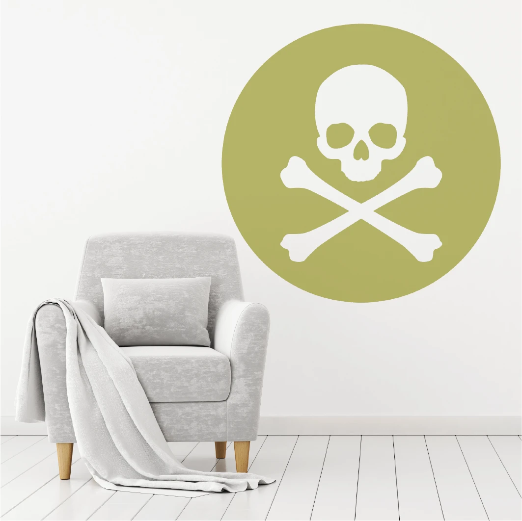 Skull And Crossbone Wall Decal (12 Colours) - Image 5
