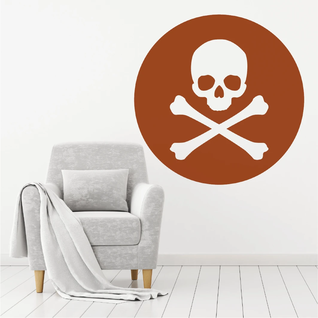 Skull And Crossbone Wall Decal (12 Colours) - Image 4