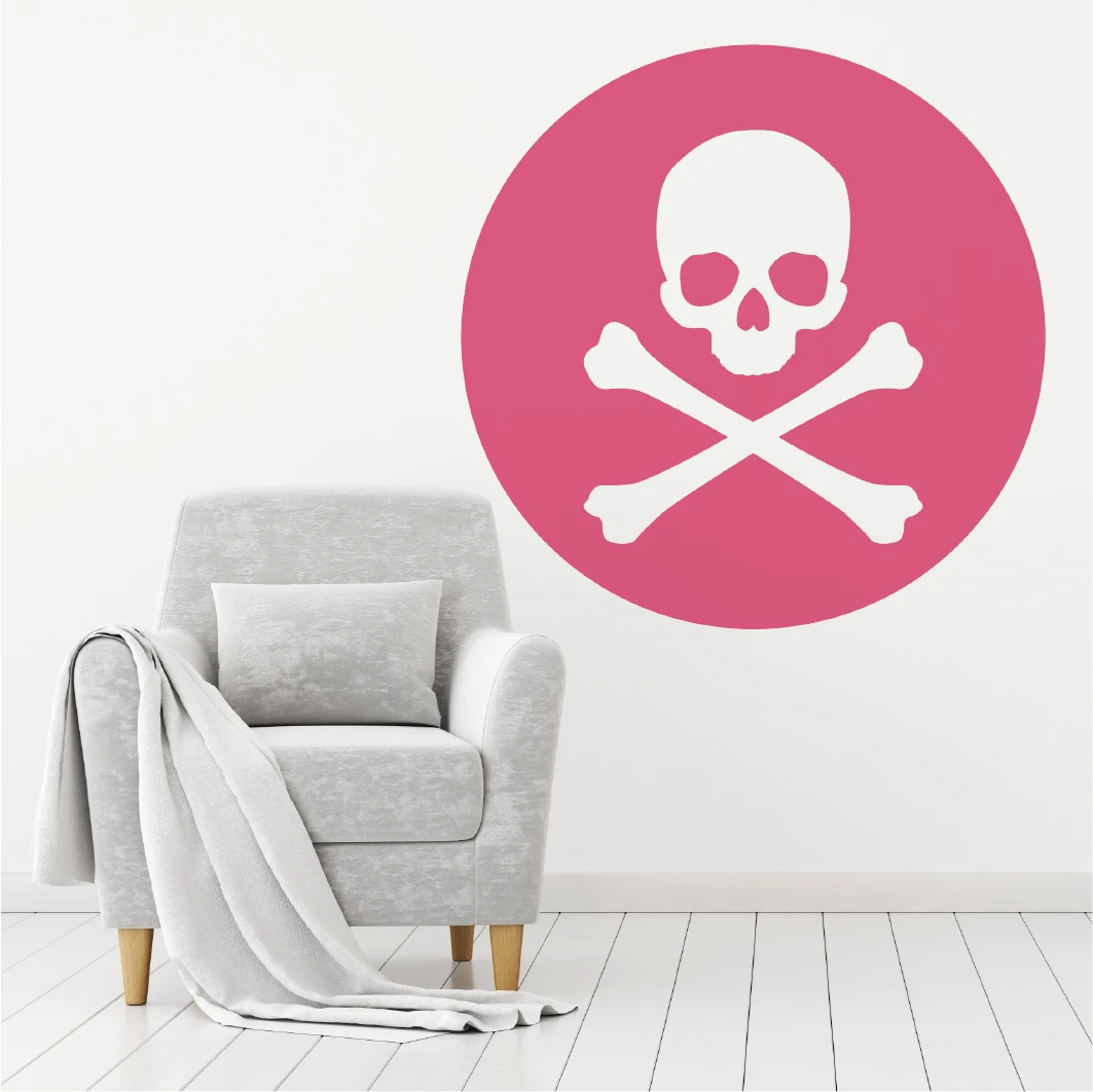 Skull And Crossbone Wall Decal (12 Colours) - Image 3