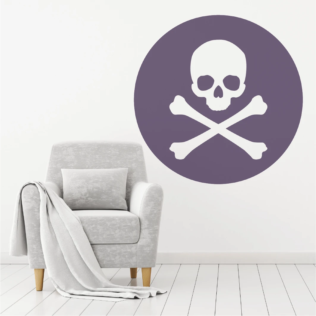 Skull And Crossbone Wall Decal (12 Colours) - Image 12
