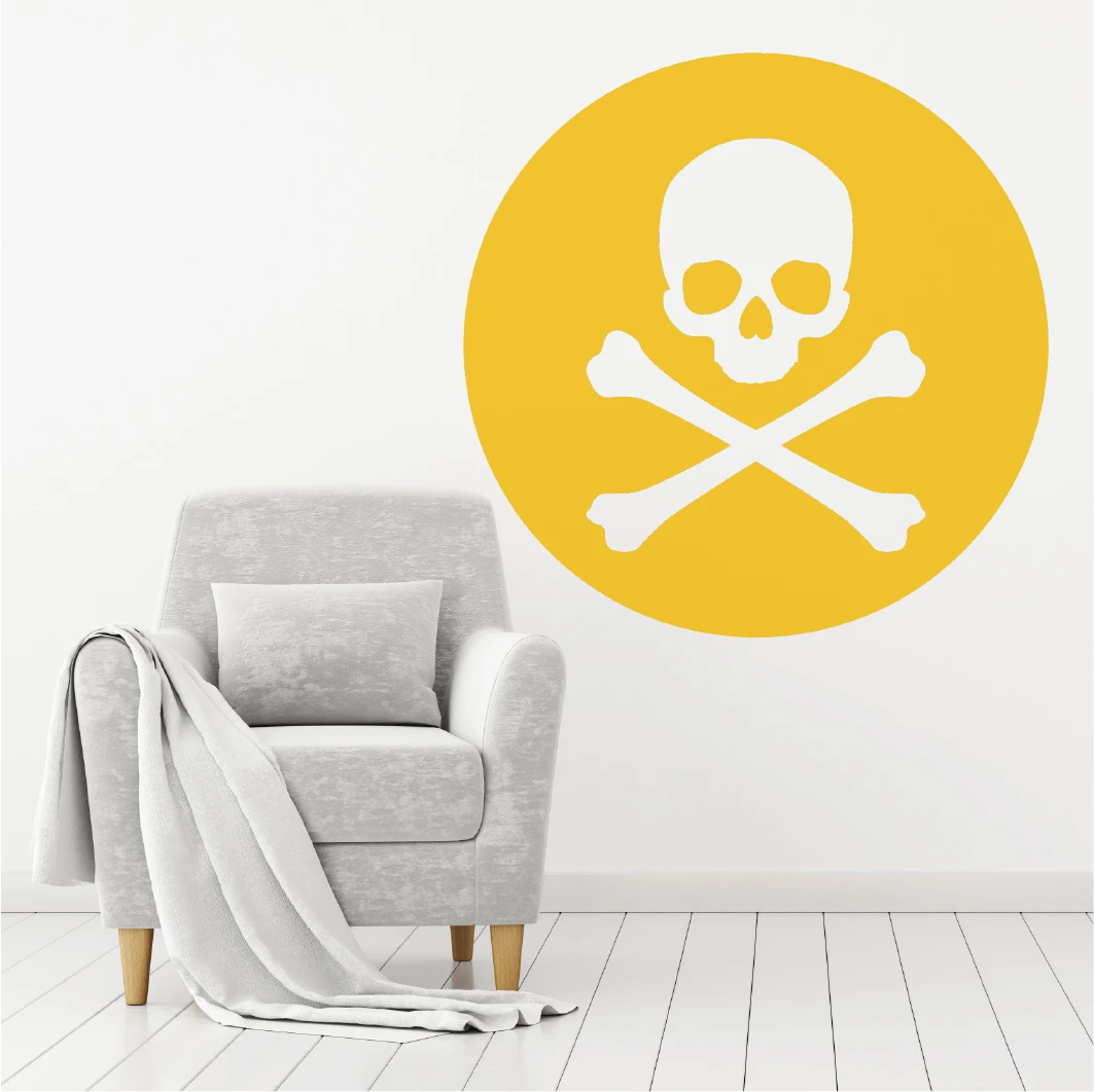 Skull And Crossbone Wall Decal (12 Colours) - Image 11