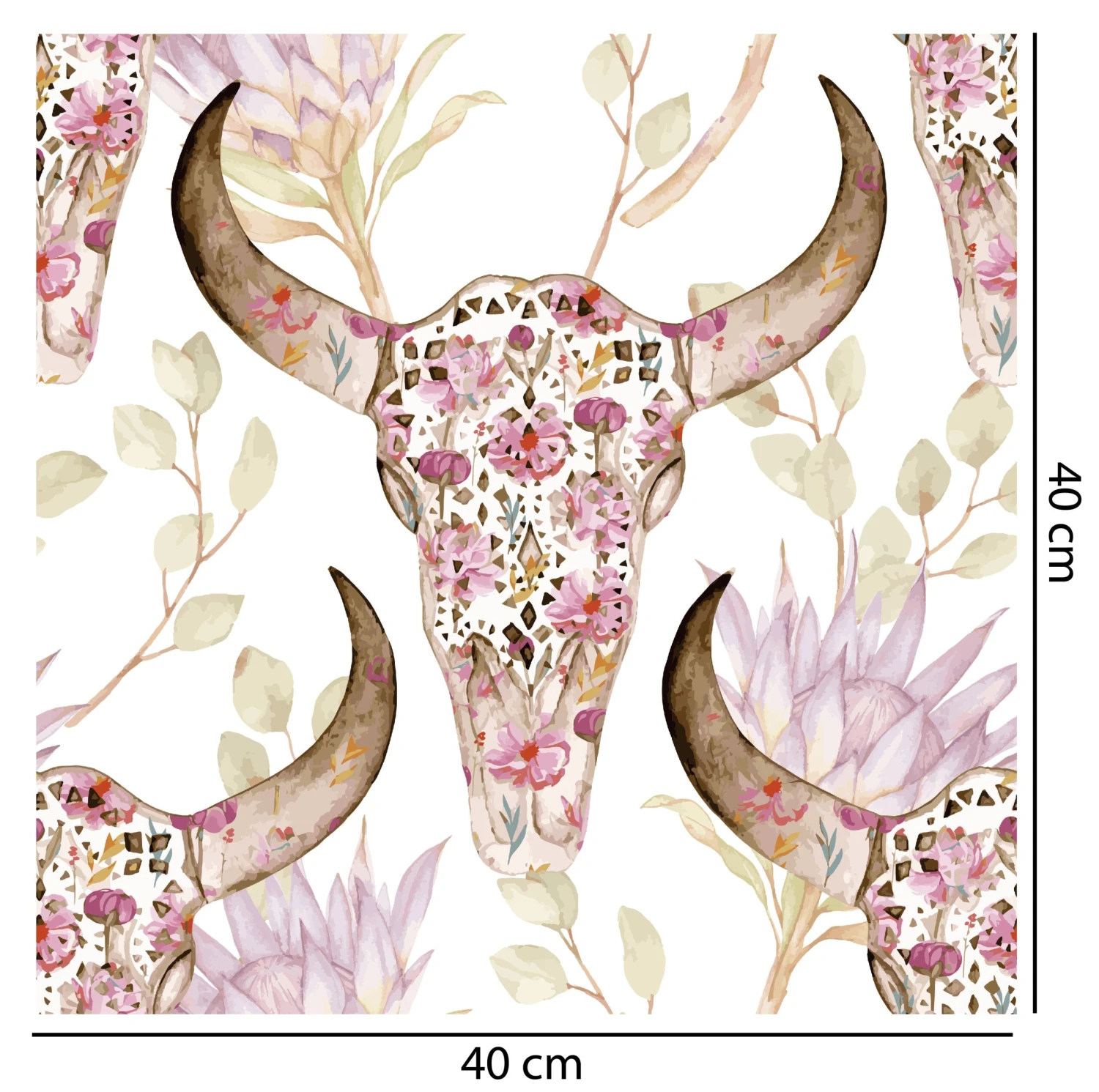 Boho Bull Skull Wallpaper - Image 2