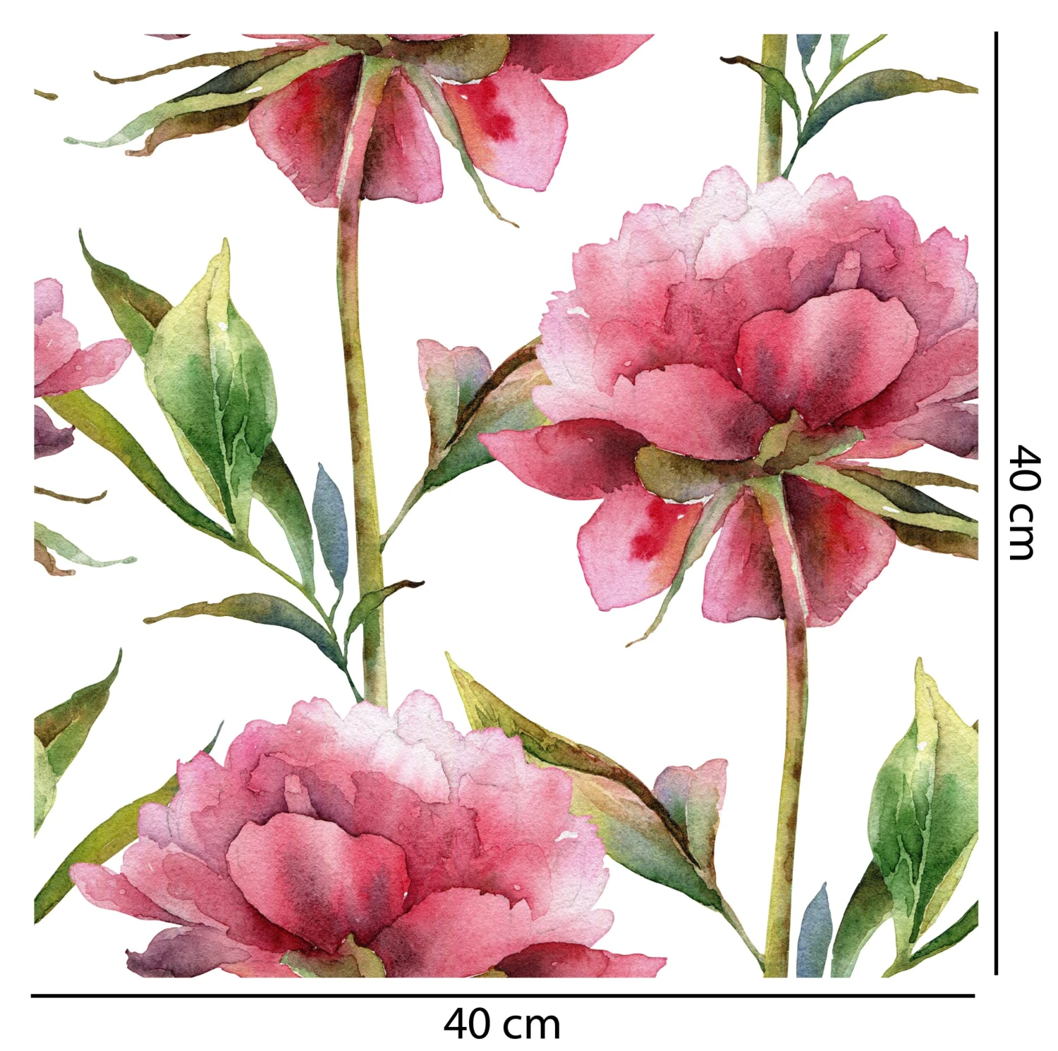 Watercolour Pink Peonies Wallpaper - Image 2